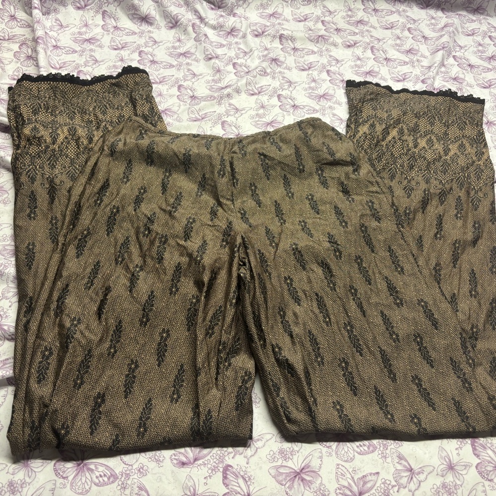 Soma Metallic Brown Patterned Lounge Joggers